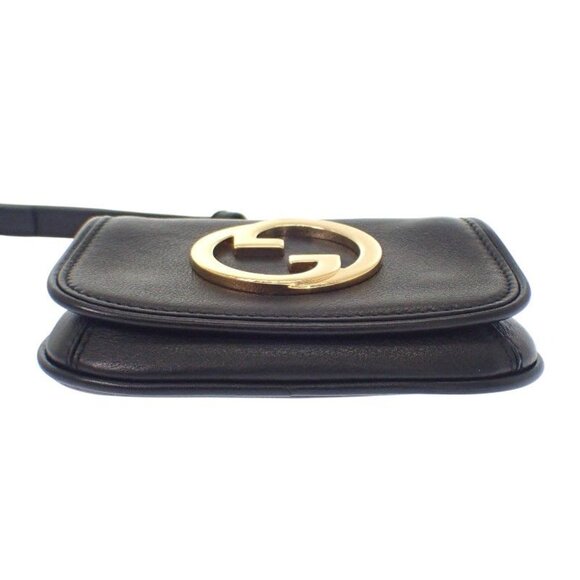 Gucci Blondie Card Case Leather Black Gold Hardware - Picture 7 of 10